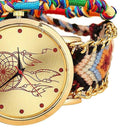 Handmade Braided Dreamcatcher Friendship Bracelet Watch Rope Watch Ladies Q L7Y3