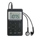 Portable Dual Band AM/FM Pocket Radio Digital Display Mini Radio (Black)