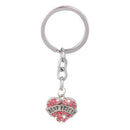 Pink Rhinestones Heart Pendant Best Friend Keyring Keychain Key Chain Gift
