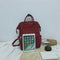 Corduroy Solid Color Backpack Sen Simple Simple Wild College Student Bag Le E3T9