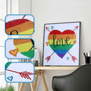 5D DIY Special Shaped Diamond Painting Love Heart Cross Stitch Embroidery