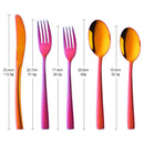 5 Sets Fashion Orange&Red Cutlery Stainless Steel Flatware Kitchen Spoon