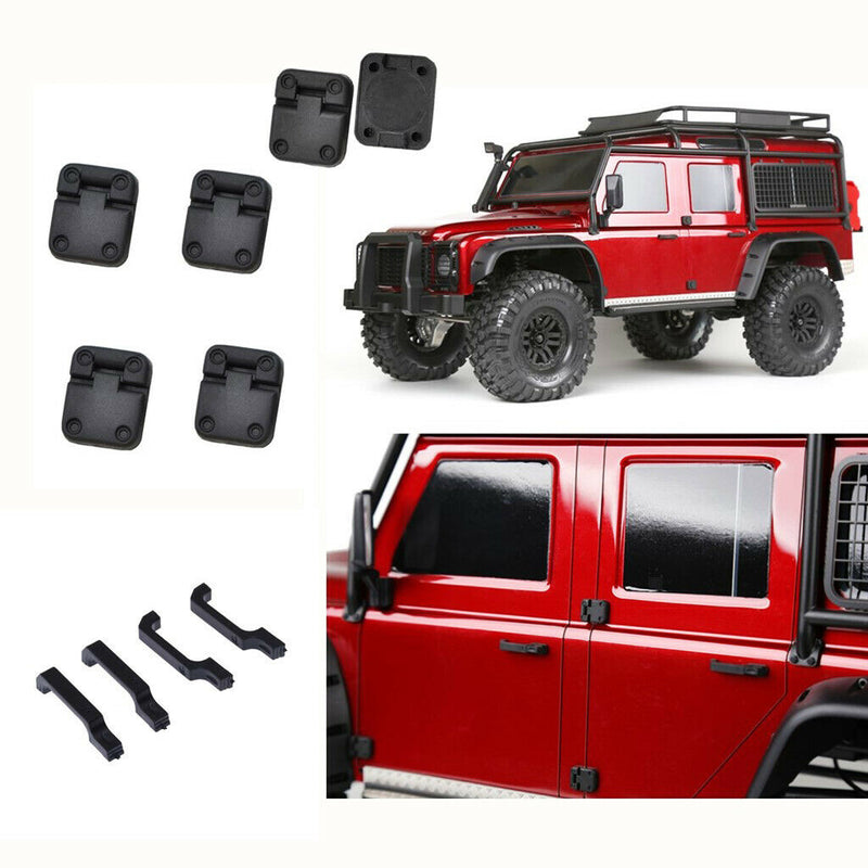 Black Exterior Door Handle and Hinge Modification Kits for 1/10 Traxxas TRX4