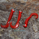 17pcs Fishing Lure Lead Jig Head Hook Grub Worm Soft Baits Shads Silicone Tackle