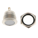 8mm 12V LED Metal Indicator Instrument Panel Light Lamp w/ Wire White Light