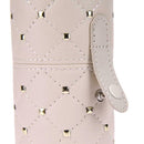 Leather Rhombus Rivet Makeup Storage Holder Cup w/Buckle for Makeup Brush