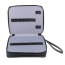 120 Slots PU Leather Pencil Case Portable Colored Pencil Holder Pen Bag Black