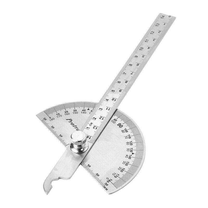 15cm`180 Degree Adjustable Protractor multifunction stainless steel angle ruS Gw