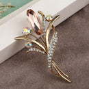 Fashion Rhinestone Champagne Brooch Pin Women Wedding Bridal Party Flower C