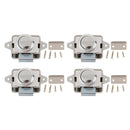 4x Push Button Cupboard Catch Lock Latch for Trailer RV Boat Door Sliver