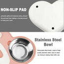 Dog Cat Water and Food Bowl Set, No-Spill Detachable Automatic Water Dispen P3C3