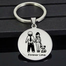 New Cute Mom Dad Dog Keychain Disc Charm Jewelry Best Souvenir Gift Keyring A3C