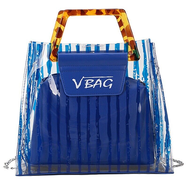 Transparent Pvc Jelly Beach Bag Ladies Handbag Large Capacity Shoulder Bag  S2K3