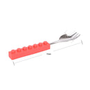 Bricks Portable silicone stainless steel Travel Kids  Cutlery Fork Picnic Set ME