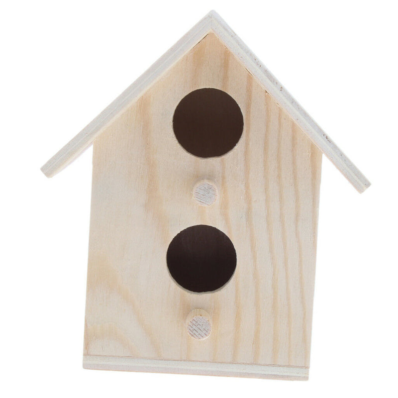 Wooden Bird House Perch Wood Paint Cabin for Indoor Cage Hanging Decoration