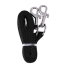Black Nylon 15mm Width Walk Double Dog Two Lobster Clasp Way Pet Leash A6L3