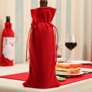Red Wine Bottle Cover Bags Snowman Santa Claus Christmas Decoration Xmas Sequ JR