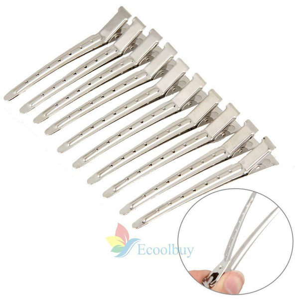 10pcs Modish Flat Metal Single Prong Alligator Hair Clips Barrette for Bows DIY