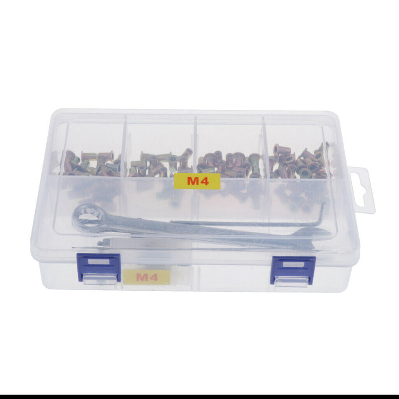Hand Riveter  Nutsert Tool Kit - 100pcs M4 Nuts , Hex Wrench