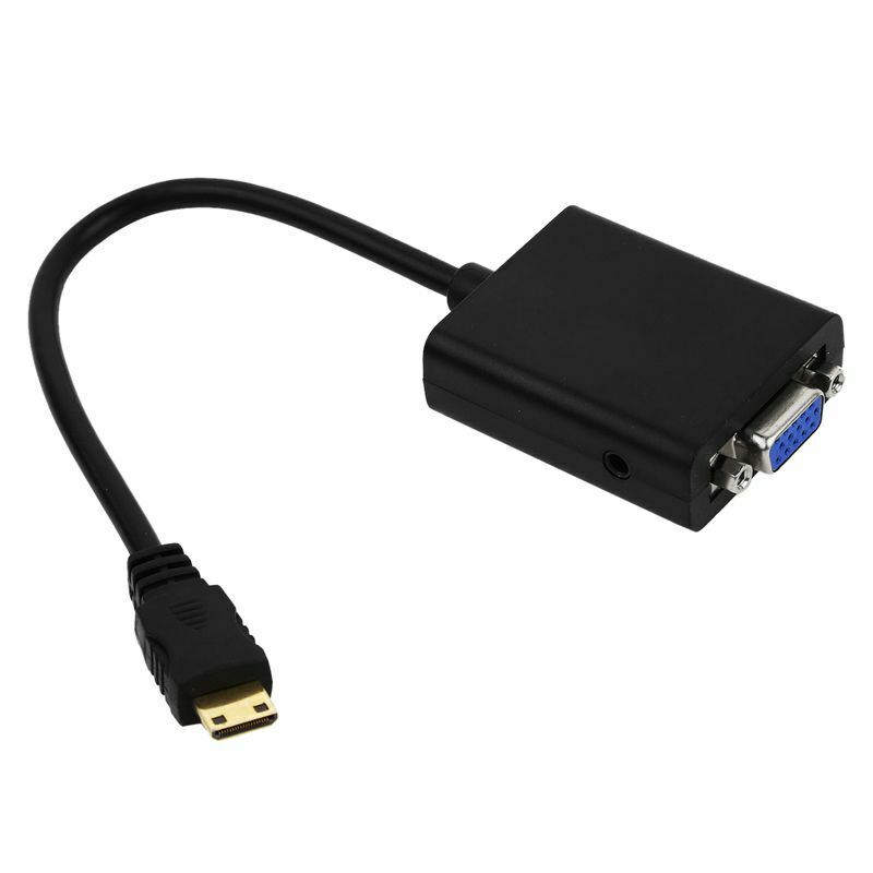 PC HDMI to VGA SVGA RGB Video + Audio Cable Converter Adapter F7O4