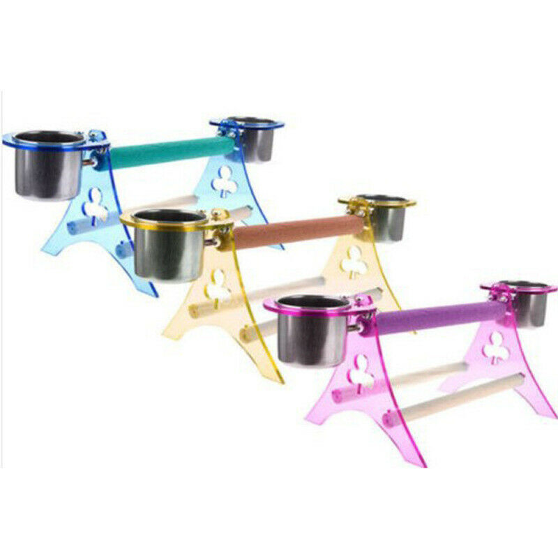 Funny Parrot Bird Perch Stand Play Toys Gym Wooden Activity Table Top Pla OTM