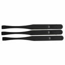 115mm Long Flat Tip Black Plastic Anti-static Tweezers 3 Pcs L9L5