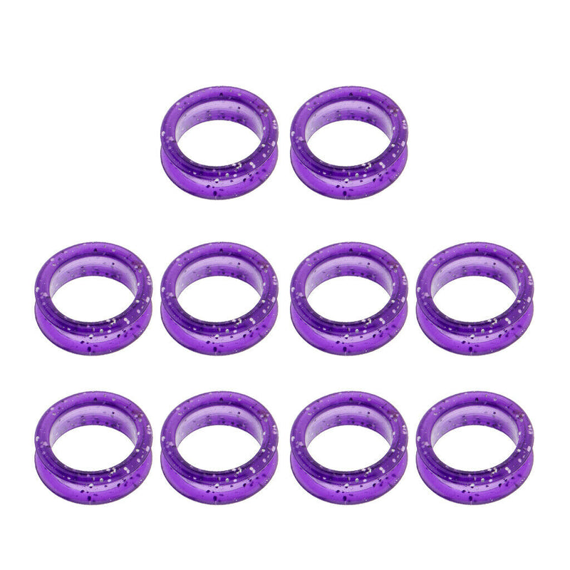 10 Pieces Rubber Scissors Shears Finger Rings Grips for Salon Barber Purple