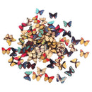 150Pcs Butterfly Wood Button 2 Holes Mixed Color Scrapbooking DIY