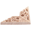 8*8cm Wood Carved Corner Onlay Applique Decor Furniture Craft Unpainted T2U5