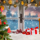 Christmas Background Cloth Party Snow Santa Claus Tree Photographic Family Decor