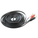4.7M 3.5mm Male to 2 RCA Male Jack Audio Video AV Cable Black D3I7