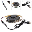 USB LED Strip Light White TV Backlight Lamp Self Adhesive Flexible Tape Wire BX