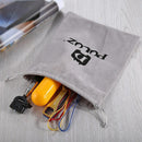 Grey PULUZ Soft Flannel Pouch Bag with Stay Cord for GoPro NEW HER