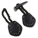 1 Set PU Leather Horn Toggle Buttons Coat Jackets Duffle Horn Toggle Closures