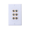 6 Speaker Post Banana Plug Audio Surround Wall Face Plate
