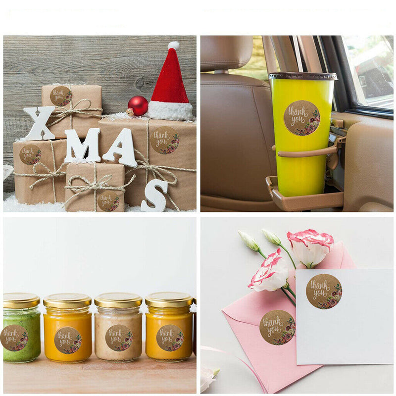 1 Roll 500 Pcs Round Circles Thank You Stickers 1 Inch Decorative Sealing