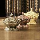 Lotus Incense Smoke Cone Aroma Burner Holder Stove Backflow Censer Decor-Br
