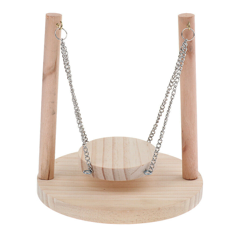 Bird Stand Wood Perch Swing for Parrot Macaw African Grey Parakeet Cockatiel