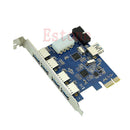 5 Port  PCI-E PCI Express Card to USB 3.0+19 Pin Adapter Connector For Win Vista