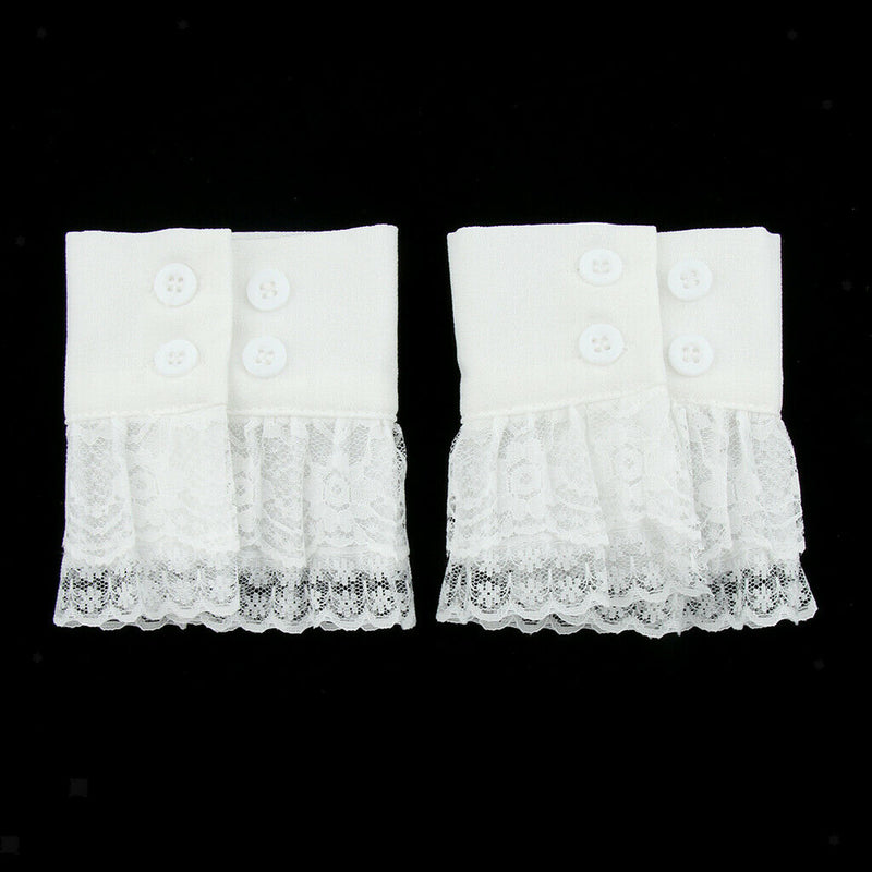 Women Bracelet Bridal Drop Flower White Lace Arm Warmer Cuff Sweet Wristband