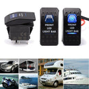 12V 24A Bar ARB 5P Push Rocker Toggle Switch Blue LED Light Waterproof Car