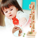 Baby Clown Pattern Wooden Blocks Tree Marble Ball Run Track Game Kids Toys