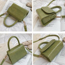 Crocodile Lady Handbags Fashion Simple Shoulder Bag Retro Diagonal Small Sq