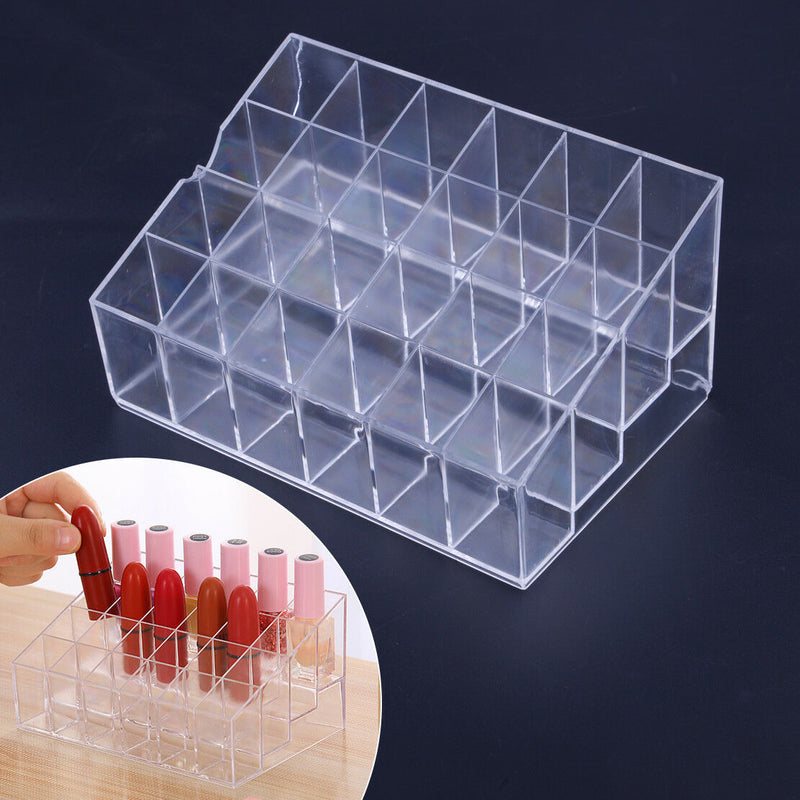 Acrylic Lip Gloss Holder 24 Slots Lipstick Box Display Stand Sundry Storage Box