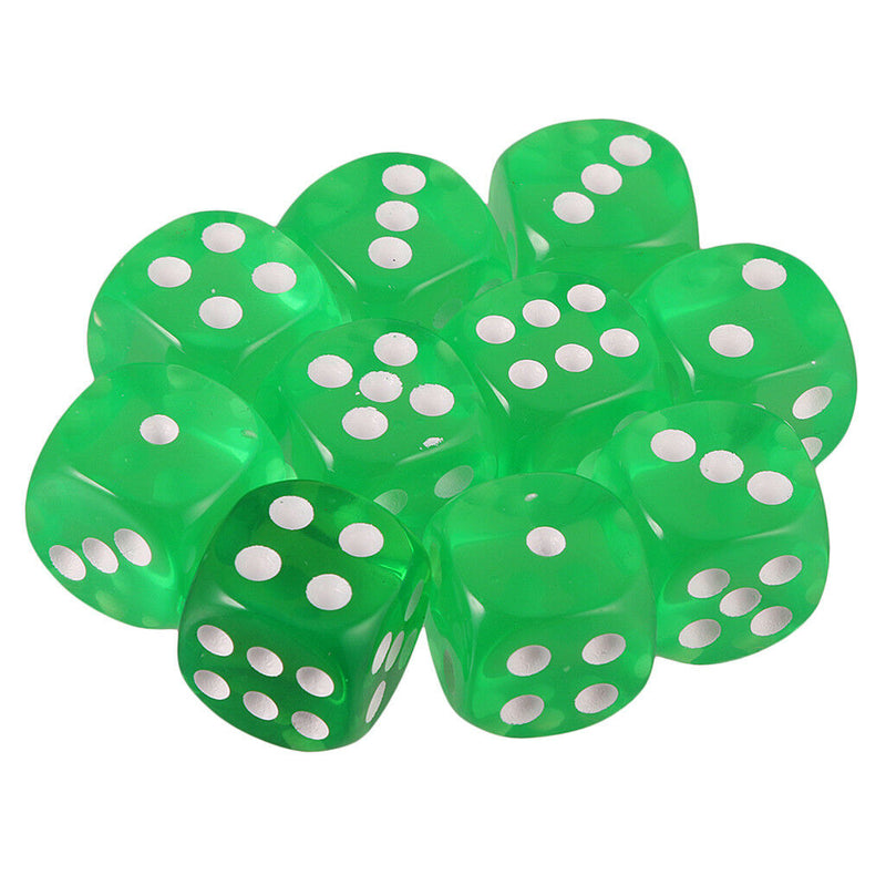 20pcs Acrylic Six Sided D6 Spot Dice for D&D TRPG Party Board Game Toys