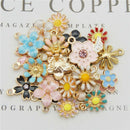 40 Mixed Enamel Alloy Daisy Flowers Pendant Charms DIY Jewelry Accessories CA