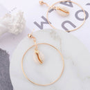 Exaggerated Large Round Pendant Earrings Female Sea Shell Hanging Earrings