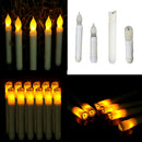 6pc 165mm Battery Powered LED Long Taper Candle for Church Home Party Decor