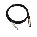 5m XLR 3Pin Female to 1/4" (6.35mm) TS Mono Microphone Cable Shielded Black