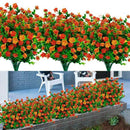 8Pcs Artificial Flowers Outdoor Uv Resistant Plants, 8 Branches Faux Plasti
